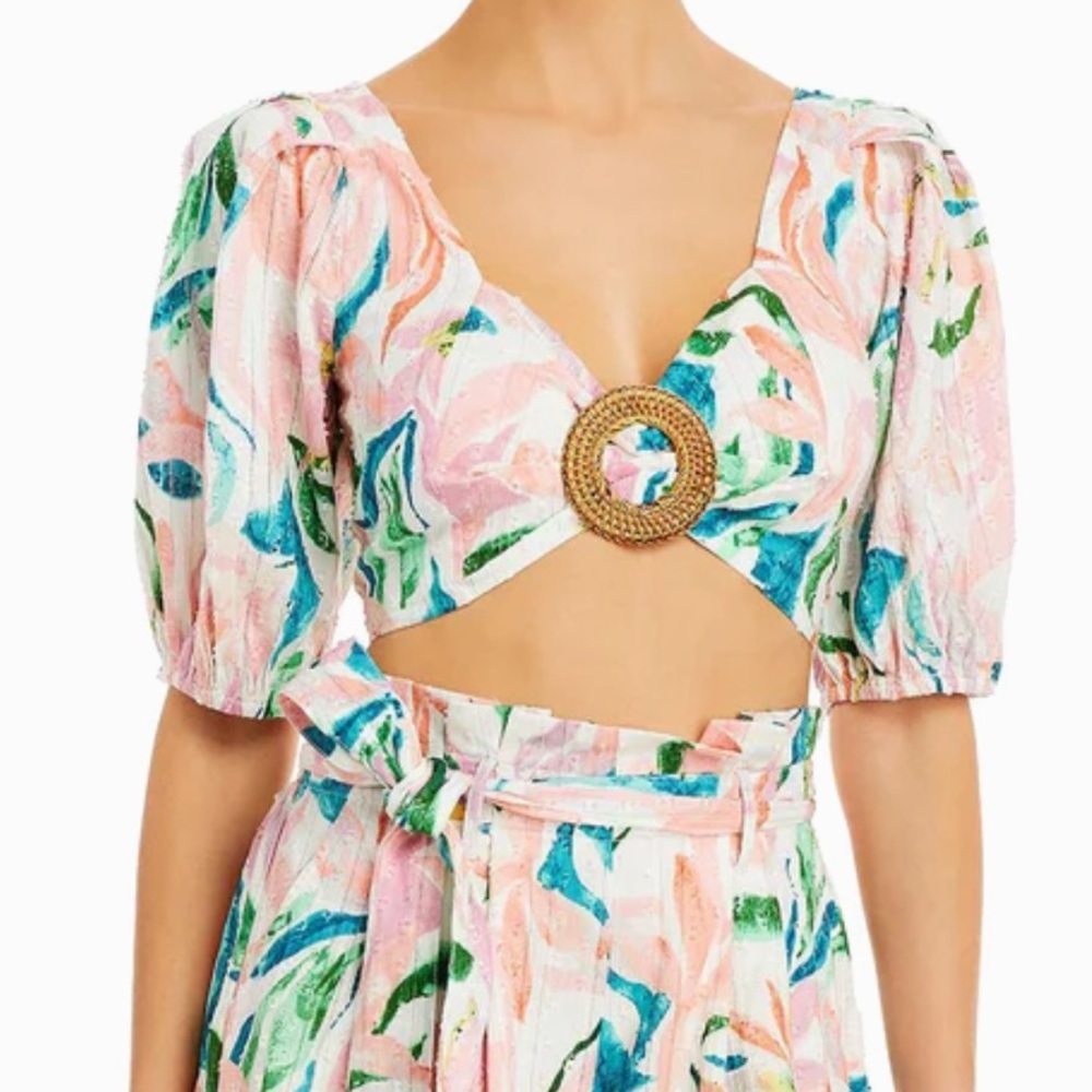 Rahi MAUI PRINTED CROPPED BLOUSE sz M